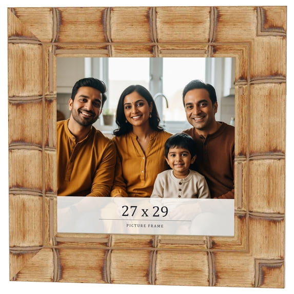 27x29 Frame Beige Real Wood Picture Frame Width 3 inches | Interior Frame Depth 0.5 inches |