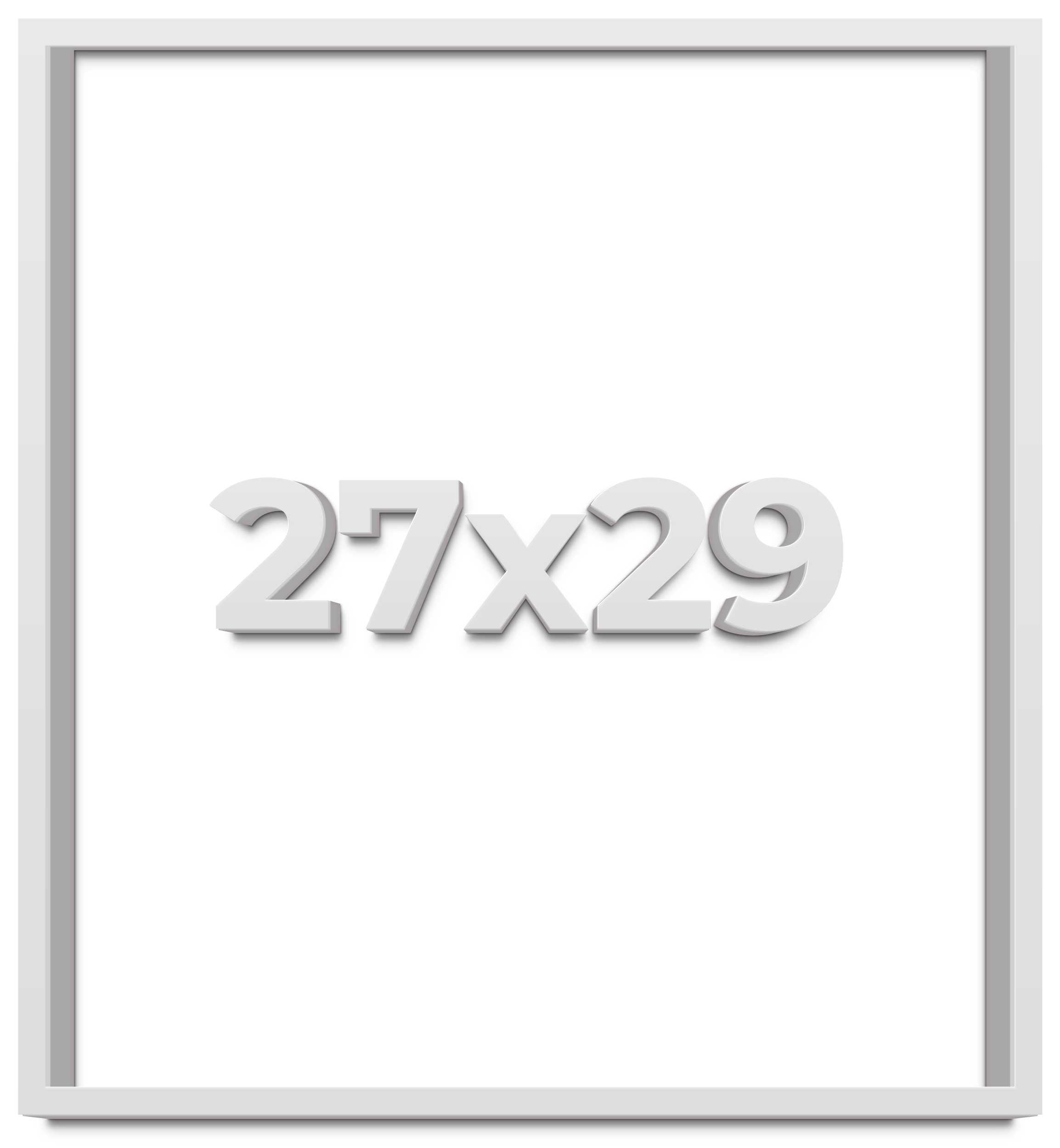 27x29 Shadow Box Frame White | 1 Inches Deep Real Wood Contemporary ...