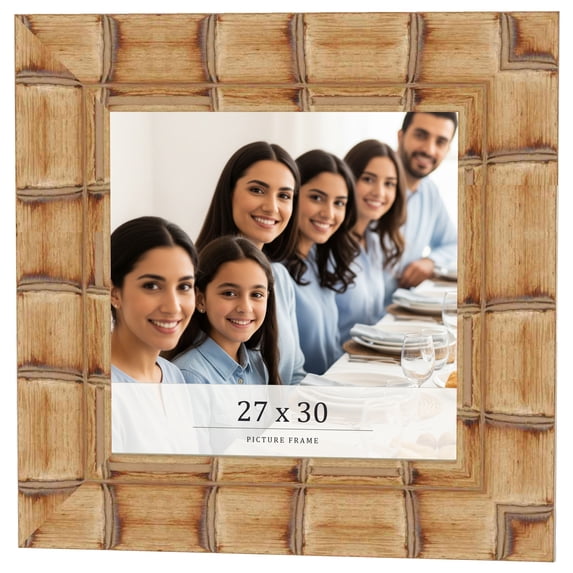 27x30 Frame Beige Real Wood Picture Frame Width 3 inches | Interior Frame Depth 0.5 inches |