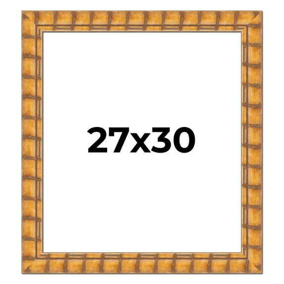 27x30 Frame Beige Real Wood Picture Frame Width 3 inches | Interior Frame Depth 0.5 inches |