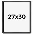 thumbnail image 1 of 27x30 Frame Black Charcoal Grey Wood Textured Picture Frame | 0.75 Inch Moulding Width | Gunmetal, 1 of 8