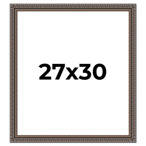 27x30 Frame Black Feather Payton Ornate Solid Wood Picture Frame Width 1.75 Inches | Interior Depth