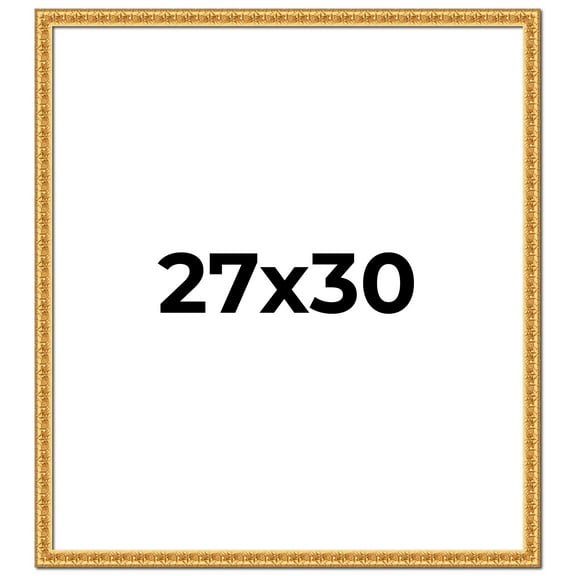 27x30 Frame Gold Real Wood Picture Frame Width 1 inches | Interior Frame Depth 0.5 inches | Edwina