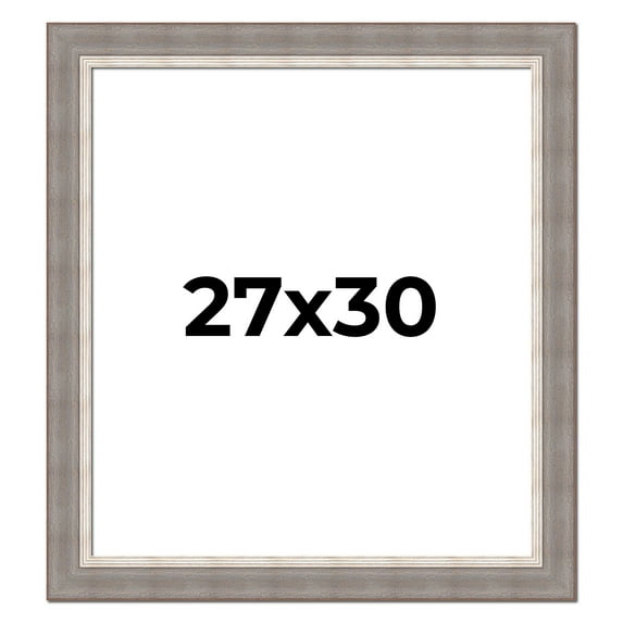 27x30 Frame Grey Real Wood Picture Frame Width 2.75 Inches | Interior Frame Depth 0.5 Inches |