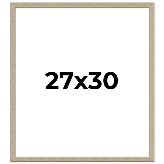 27x30 Frame Grey Solid Wood Picture Frame Width 1 Inches | Interior Frame Depth 0.5 Inches |