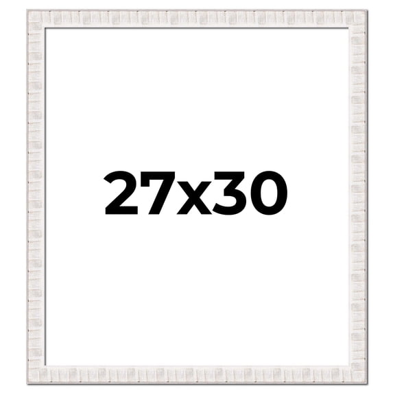 27x30 Frame White Sonoma Rustic Wood Picture Frame | 1.5 Inch Moulding Width | Complete with UV