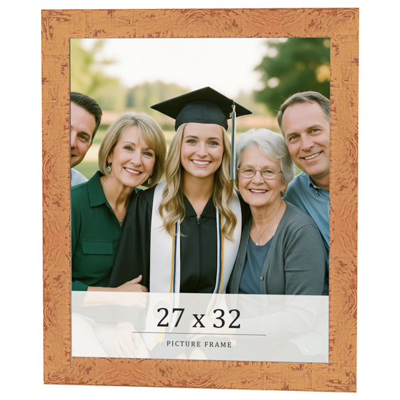 27x32 Frame Beige Real Wood Picture Frame Width 1.25 inches | Interior Frame Depth 0.5 inches |
