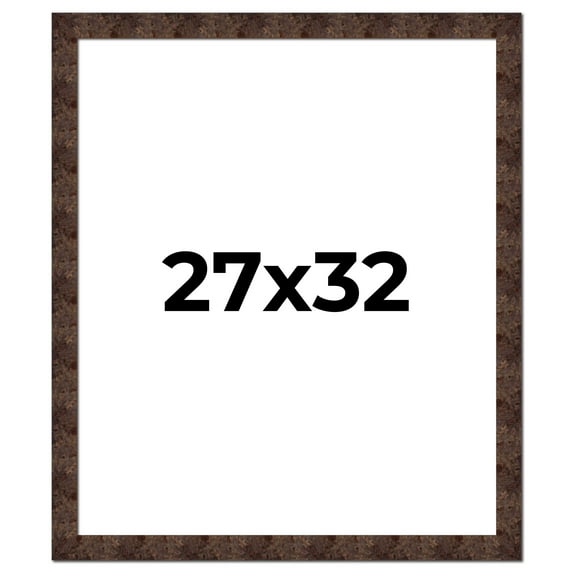 27x32 Frame Brown Burl Real Wood Picture Frame Width 1.625 Inches | Interior Frame Depth 0.5 Inches