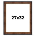 thumbnail image 1 of 27x32 Frame Brown Walnut Gold Ornate Trim Solid Wood Plein Air Picture Frame | 3 Inch Moulding, 1 of 8