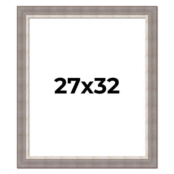 27x32 Frame Grey Real Wood Picture Frame Width 2.75 Inches | Interior Frame Depth 0.5 Inches |