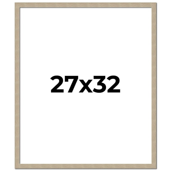 27x32 Frame Grey Solid Wood Picture Frame Width 1 Inches | Interior Frame Depth 0.5 Inches |