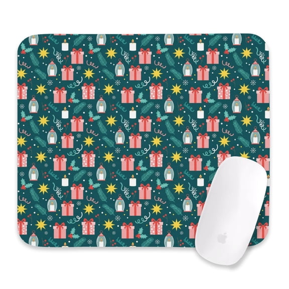 27x32cm Mouse Pad, Non-Slip Waterproof Rubber Base, Smooth Precise Desk Mat,Christmas Gift Lantern Teal Pattern