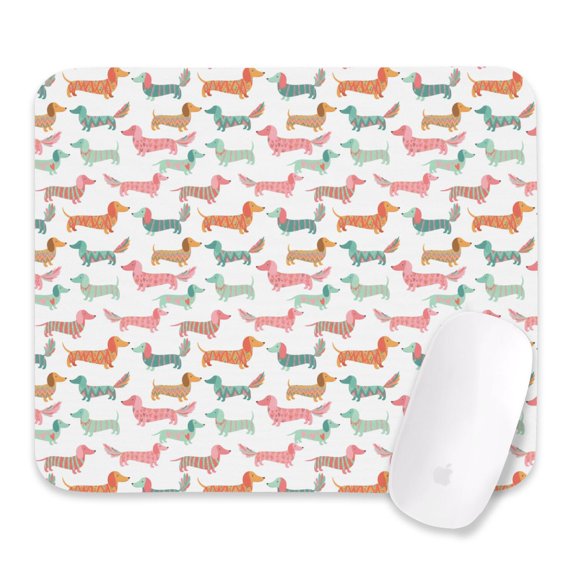 27x32cm Mouse Pad, Non-Slip Waterproof Rubber Base, Smooth Precise Desk Mat,Dachshund Pattern White Pattern