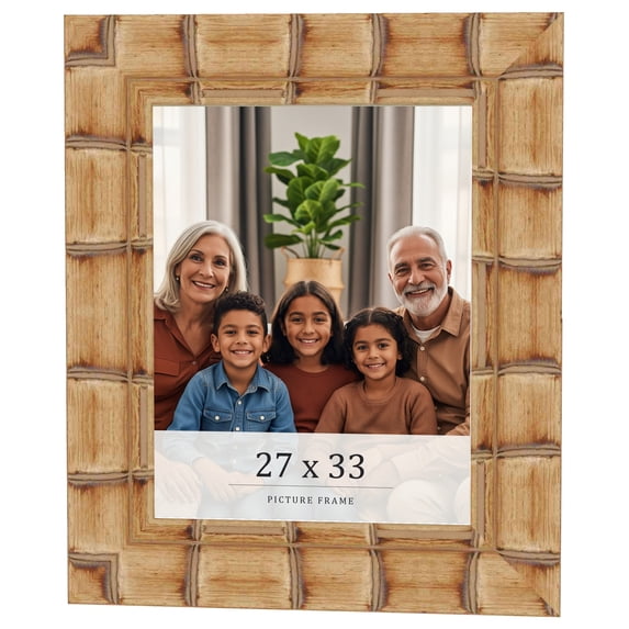 27x33 Frame Beige Real Wood Picture Frame Width 3 inches | Interior Frame Depth 0.5 inches |