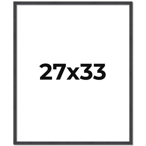 27x33 Rustic Brown Real Wood Picture Frame Width 0.75 inches | Interior Frame Depth 0.5 inches |