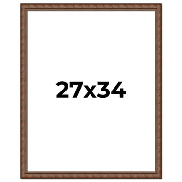 27x34 Dark Brown Bamboo Real Wood Picture Frame Width 1.5 inches | Interior Frame Depth 0.5 inches