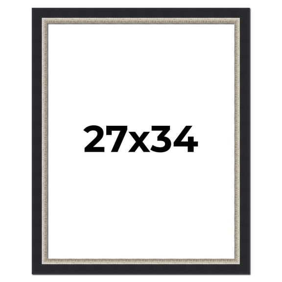 27x34 Frame Black Real Wood Picture Frame Width 2.25 Inches | Interior Frame Depth 0.5 Inches |