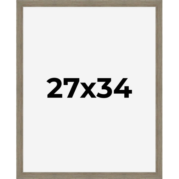 27x34 Frame Gray Barnwood Rustic Solid Wood Picture Frame | 1.5 Inch Moulding Width | Includes UV