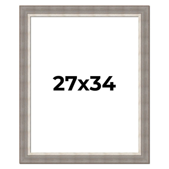 27x34 Frame Grey Real Wood Picture Frame Width 2.75 Inches | Interior Frame Depth 0.5 Inches |