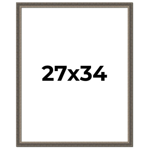 27x34 Frame Silver Real Wood Picture Frame Width 1.25 Inches | Interior Frame Depth 0.5 Inches |