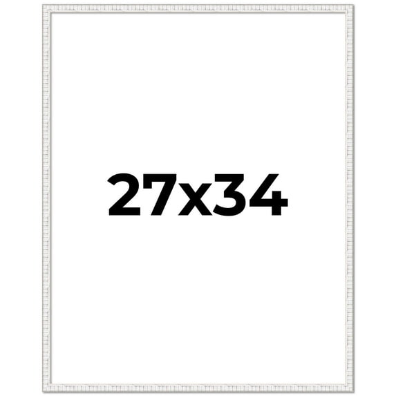 27x34 Frame White Real Wood Picture Frame Width 0.75 inches | Interior Frame Depth 0.5 inches |