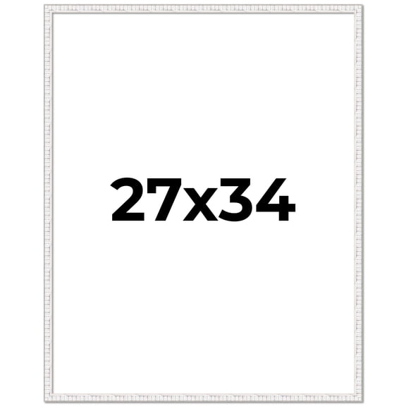 27x34 Frame White Real Wood Picture Frame Width 0.75 inches | Interior Frame Depth 0.5 inches |