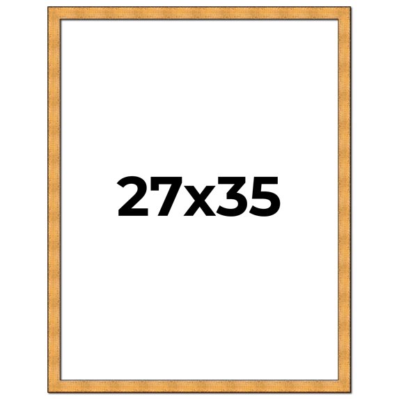 27x35 Frame Gold Rustic Solid Wood Picture Frame | 1.25 Inch Wide Moulding | Rustique Gold