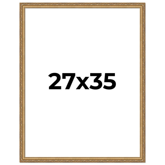 27x35 Frame Gold Solid Wood Picture Frame Width 1.25 Inches | Interior Frame Depth 0.375 Inches |