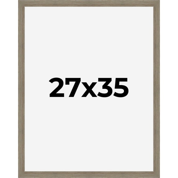 27x35 Frame Gray Barnwood Rustic Solid Wood Picture Frame | 1.5 Inch Moulding Width | Includes UV