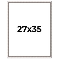 27x35 Frame Silver Real Wood Picture Frame Width 1.25 Inches | Interior Frame Depth 0.5 Inches |