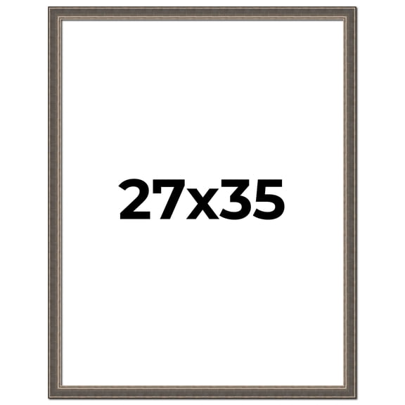 27x35 Frame Silver Real Wood Picture Frame Width 1.25 Inches | Interior Frame Depth 0.5 Inches |