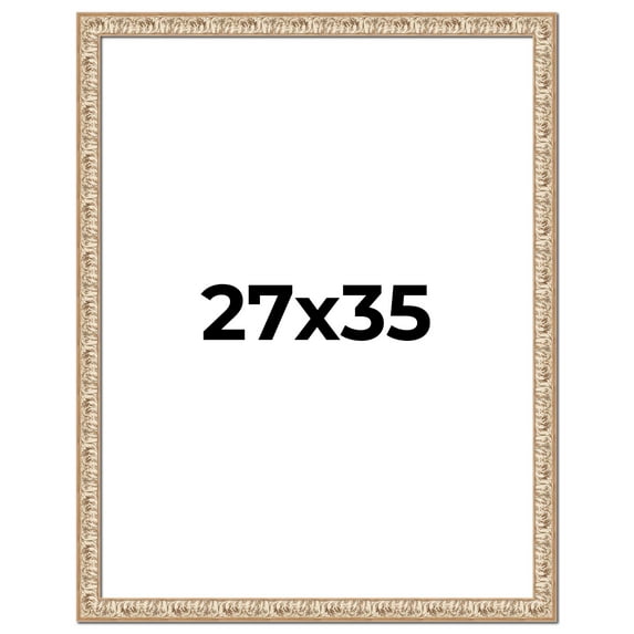 27x35 Frame White Real Wood Picture Frame Width 1.5 inches | Interior Frame Depth 0.5 inches |