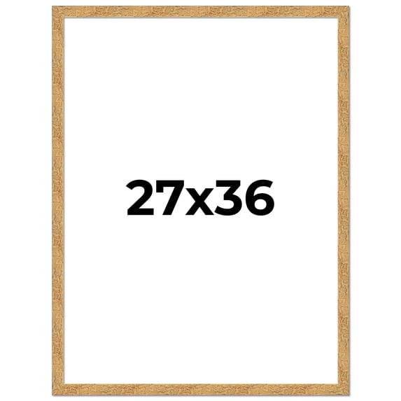 27x36 Frame Beige Real Wood Picture Frame Width 1.25 inches | Interior Frame Depth 0.5 inches |
