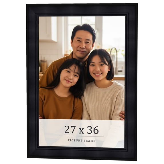 27x36 Frame Black Passaggi Solid Wood Picture Frame Width 1.5 Inches | Interior Depth 0.5 Inches |