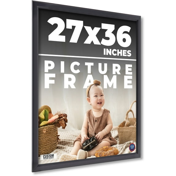 27x36 Frame Black Passaggi Solid Wood Picture Frame Width 1.5 Inches | Interior Depth 0.5 Inches |
