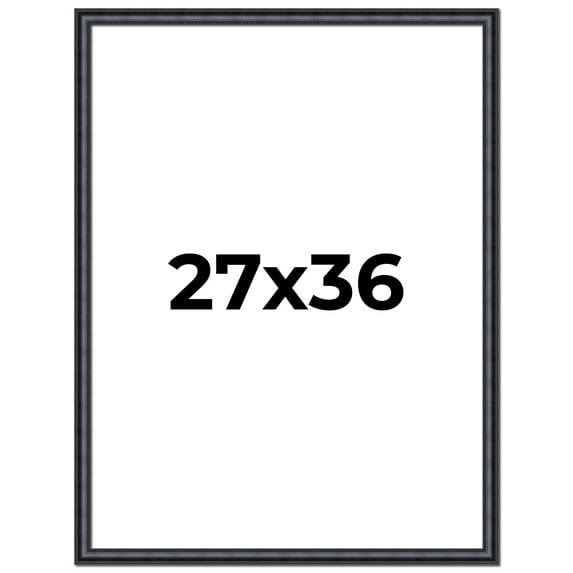 27x36 Frame Black Real Wood Picture Frame Width 1.25 inches | Interior Frame Depth 0.5 inches |