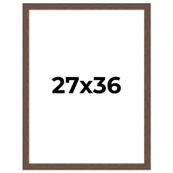 27x36 Frame Brown Farmhouse Solid Wood Picture Frame Width 1.5 Inches | Interior Frame Depth 0.5