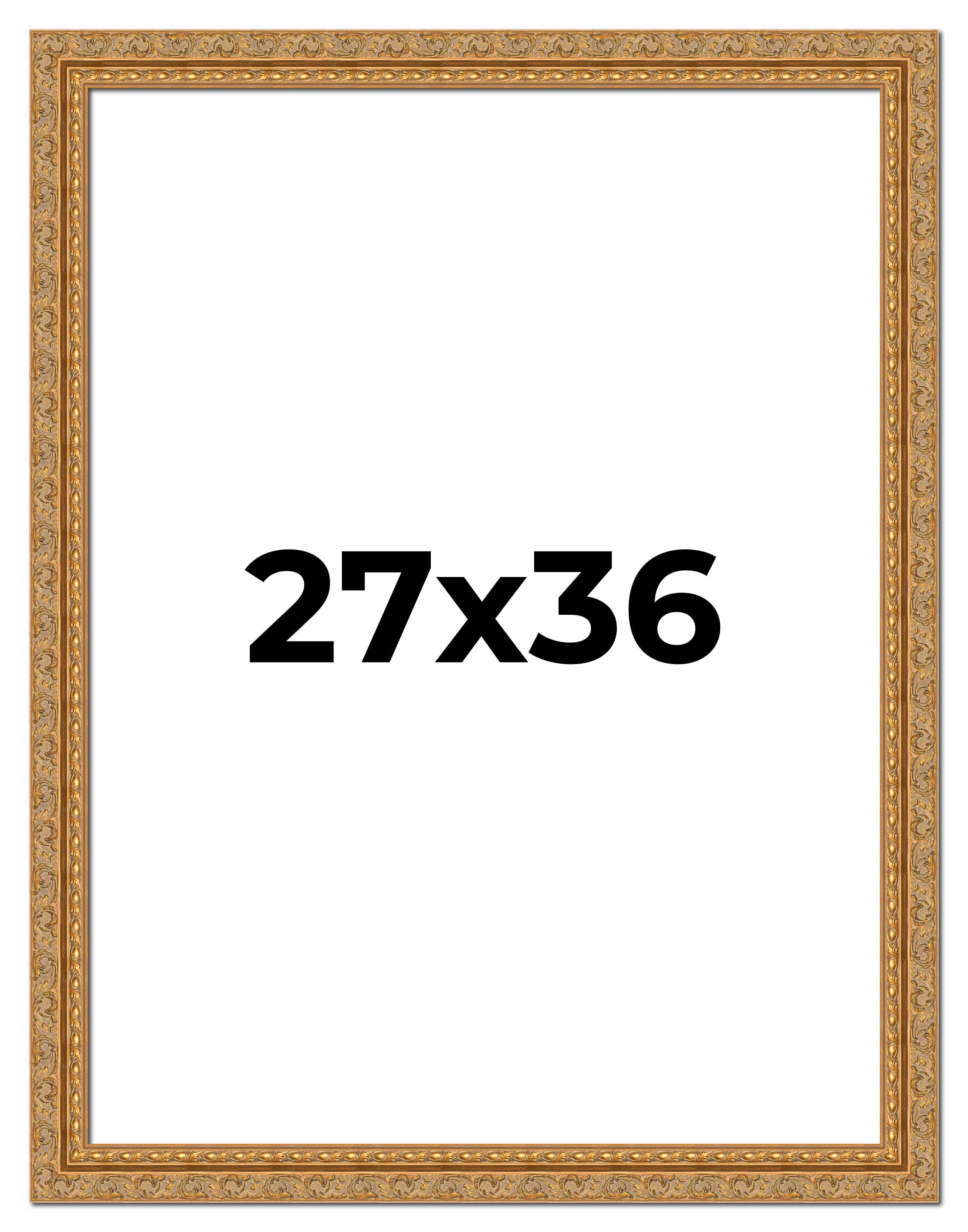 27x36 Frame Gold Ornate Solid Wood Picture Frame | 2 Inch Moulding ...