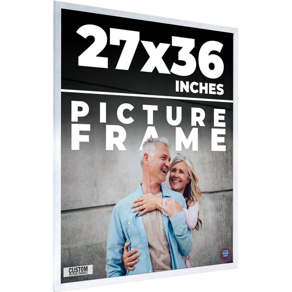27x36 Frame Silver Real Wood Picture Frame Width 0.75 inches | Interior Frame Depth 0.5 inches |