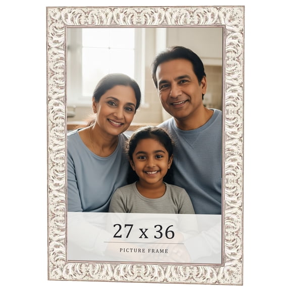 27x36 Frame White Real Wood Picture Frame Width 1.5 inches | Interior Frame Depth 0.5 inches |