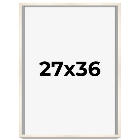 27x36 Shadow Box Cream of Wheat White Washed Display Frame | 0.875 Inches Deep Solid Wood Shadowbox