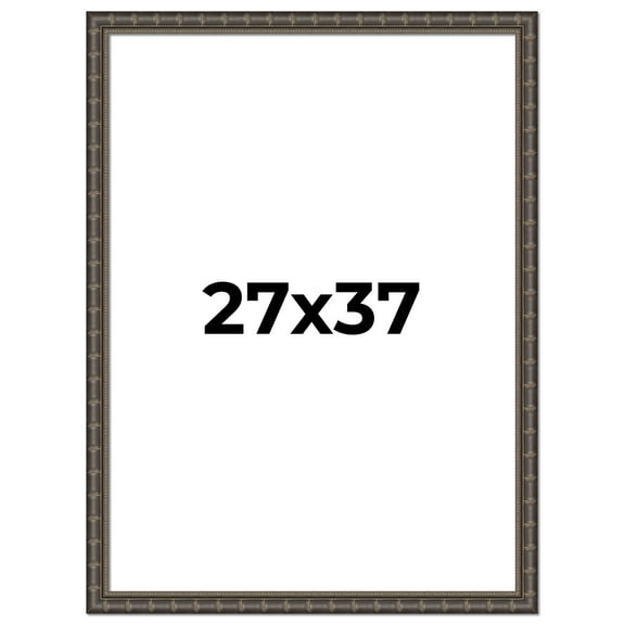 27x37 Frame Black Bamboo Solid Wood Picture Frame Width 1.5 Inches | Interior Frame Depth 0.5