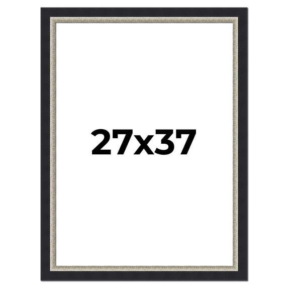 27x37 Frame Black Real Wood Picture Frame Width 2.25 Inches | Interior Frame Depth 0.5 Inches |