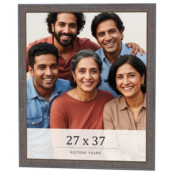27x37 Frame Blue Kingsley Pewter Solid Wood Picture Frame Width 0.75 Inches |Interior Depth 0.5