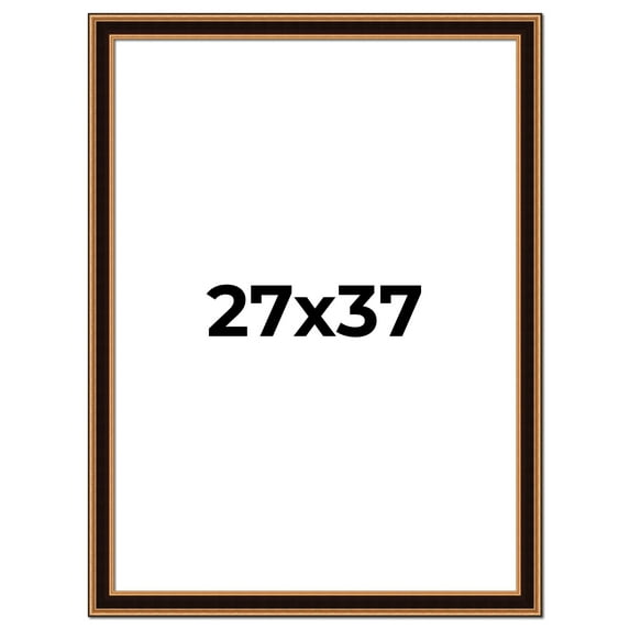 27x37 Frame Gold Brown Plein Air Vintage Solid Wood Picture Frame | 1.75 Inches Moulding Width |