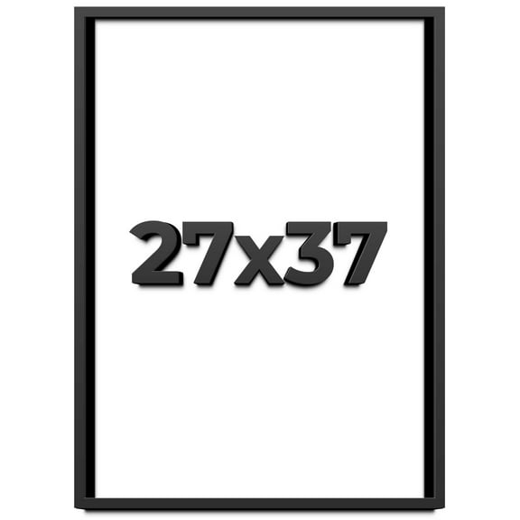 27x37 Shadow Box Frame Black | 2 Inches Deep Real Wood Contemporary Shadowbox Display Frame | UV