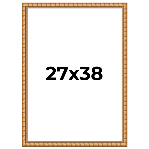 27x38 Frame Gold Real Wood Picture Frame Width 1.5 inches | Interior Frame Depth 0.5 inches |