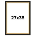 thumbnail image 1 of 27x38 Frame Gold Real Wood Picture Frame Width 2.25 Inches | Interior Frame Depth 0.5 Inches |, 1 of 8