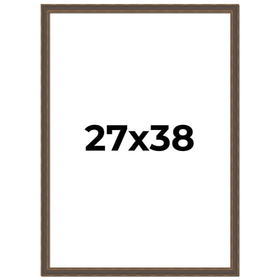 27x38 Frame Golden Caramel Solid Wood Bronze Picture Frame | 1.25 Inch Moulding Width | 0.5 Inch
