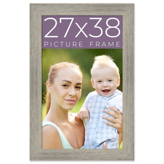 27x38 Frame Grey Real Wood Picture Frame Width 1.5 Inches | Interior Frame Depth 0.5 Inches | Barn